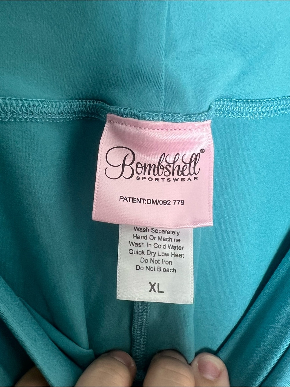 BOMBSHELL SPORTSWEAR-Perform Thigh Highs Leggings Teal Size XL - Picture 6 of 6